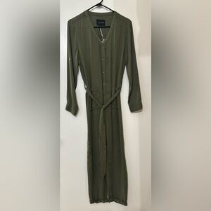 Velvet Heart Women Long Sleeve Green Eco-Friendly Jumpsuit Size Small Artsy